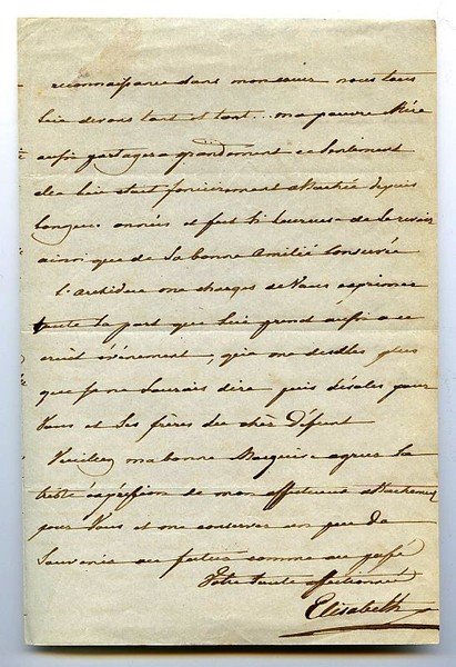 Eigenh. Brief mit U. ("Elisabeth").