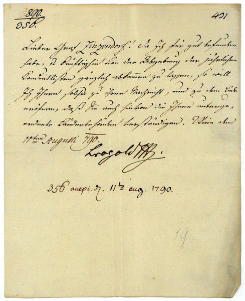 Schreiben mit eigenh. U.