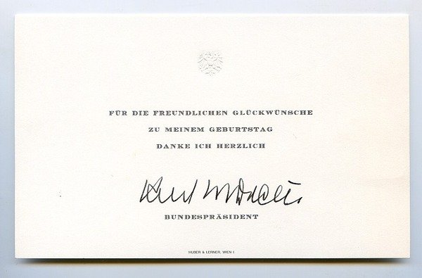 Gedr. Briefkarte mit eigenh. U.