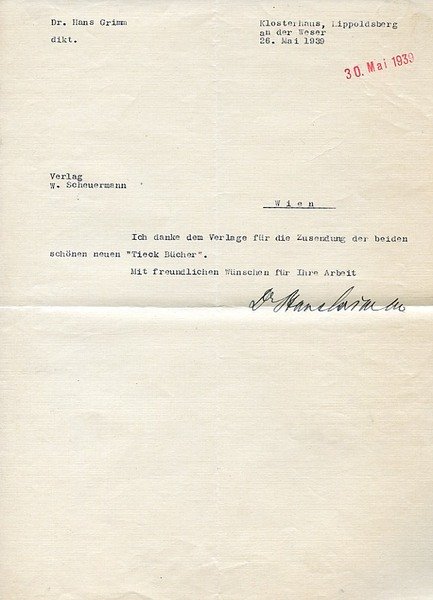 2 ms. Briefe mit eigenh. U.