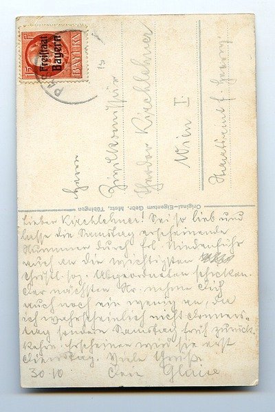 Eigenh. Bildpostkarte mit U. ("Glaise").