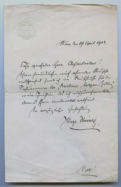 Eigenh. Brief mit U.