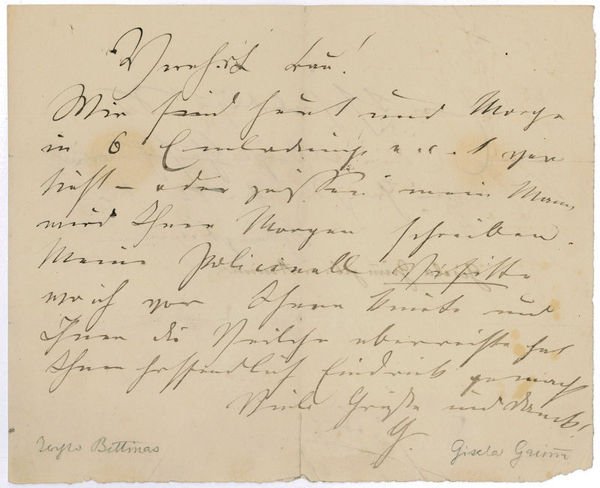 Eigenh. Brief mit Paraphe ("G").