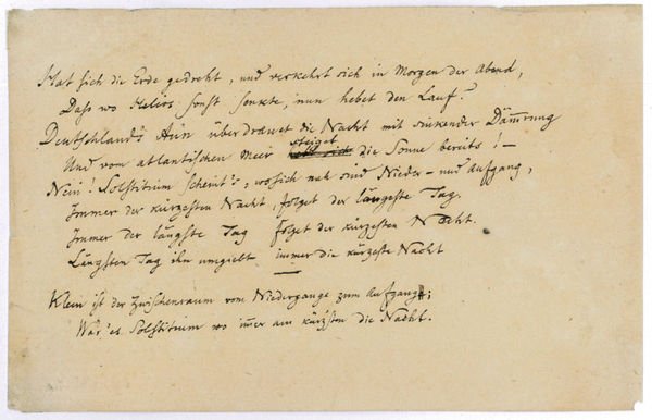 Eigenh. Gedicht (8 Zeilen).