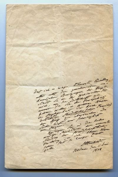 Autograph letter signed ("AVHumboldt").