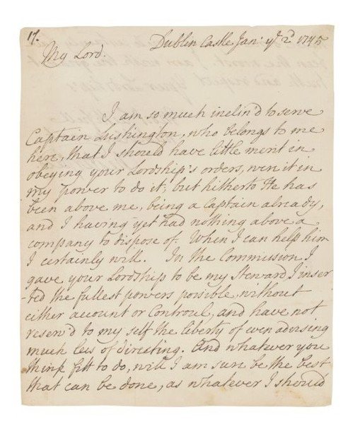 Autograph letter signed ("Chesterfield").