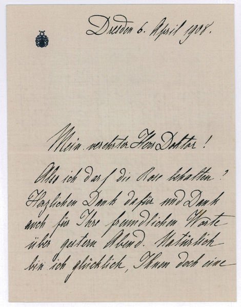 Eigenh. Brief mit U.