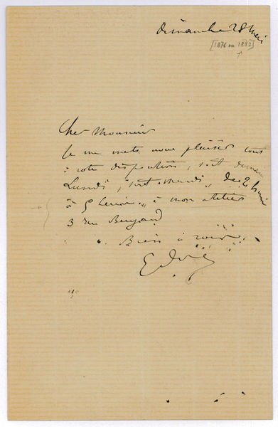 Autograph letter signed ("GDoré").