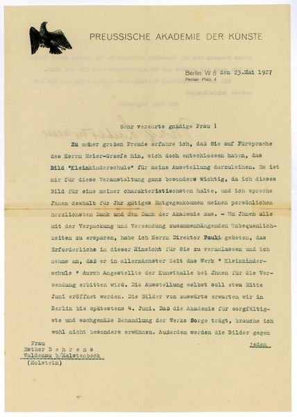 Ms. Brief (Durchschlag) mit eigenh. U.