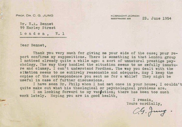 Typed letter signed ("C. G. Jung").