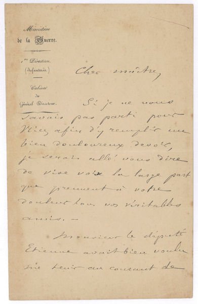 Autograph letter signed ("G[ener]al Boulanger").