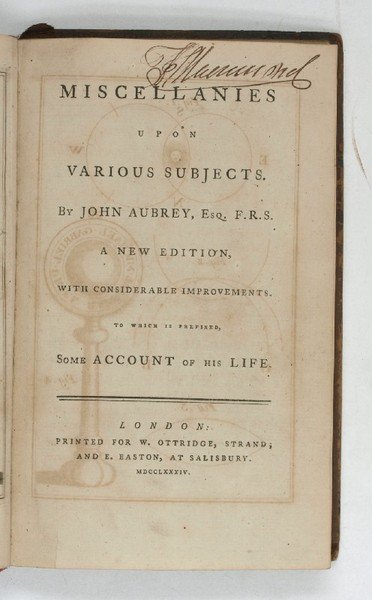 Miscellanies Upon Various Subjects.