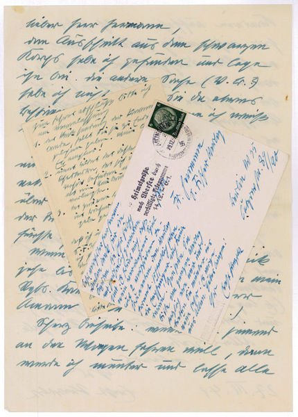 Eigenh. Brief mit U. und 2 eh. Bildpostkarten mit U.