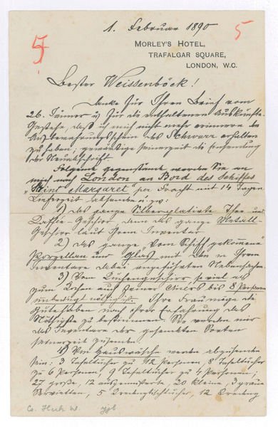 Autograph letter signed ("Johann Orth").