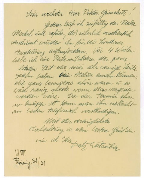 Eigenh. Brief mit U.