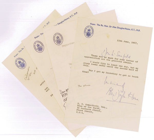 4 ms. Briefe mit eigenh. Anrede, Grußzeile und U.