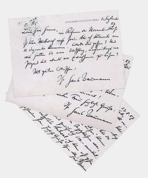 7 eigenh. Postkarten mit U.