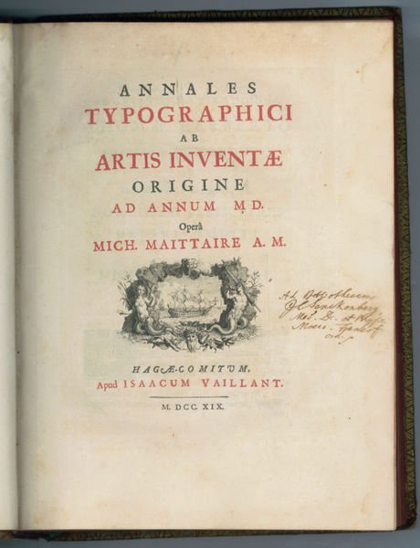 Annales Typographici ab artis inventae origine ad annum MD. [Bd. …