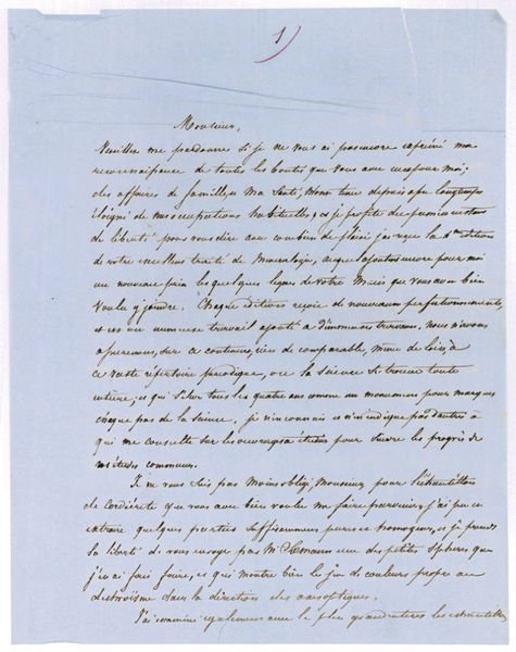 Autograph letter signed ("H. de Sénarmont").