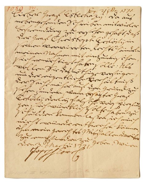 Letter signed ("Joseph Core[gent]").