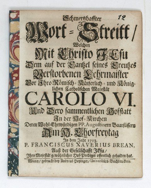 Schmertzhaffter Wort-Streitt, welchen mit Christo Jesu dem auf der Cantzel …