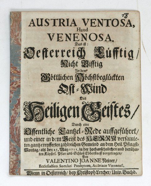 Austria Ventosa, Haud Venenosa. Das ist: Oesterreich Lüfftig Nicht Gifftig …