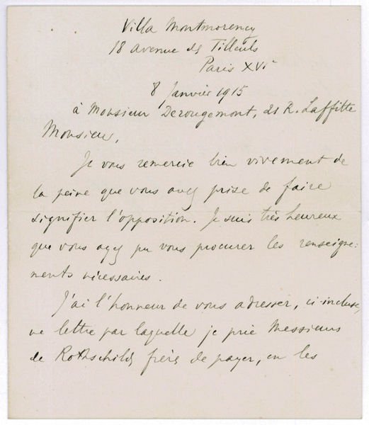 Autograph letter signed ("HBergson").