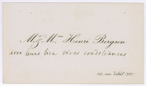 Calling card with 1 autograph line.