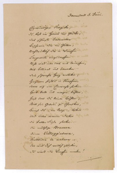 Eigenh. Gedichtmanuskript (37 Zeilen) mit U. ("DrM").