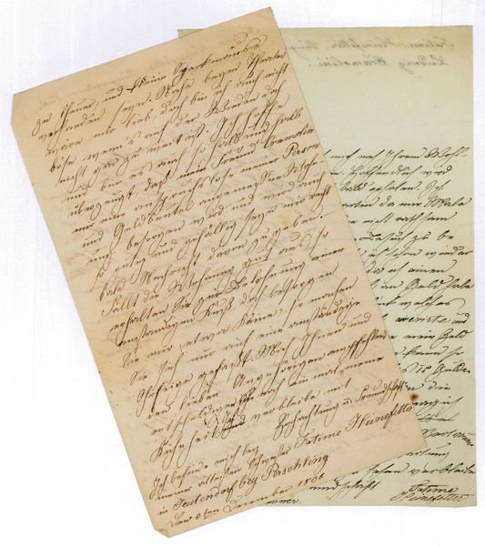 2 eigenh. Briefe mit U.