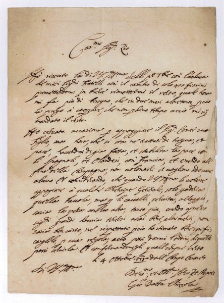 Eigenh. Brief mit U. ("Gio[vanni] Batt[ist]a Chizzola").