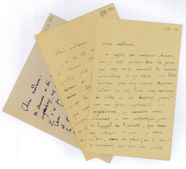 3 autograph letters signed.