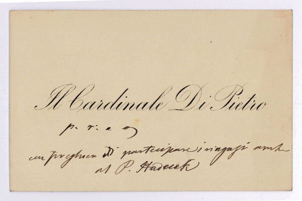 Eigenh. Visitenkarte.