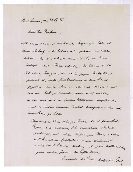 Autograph letter signed ("Hofmannsthal").