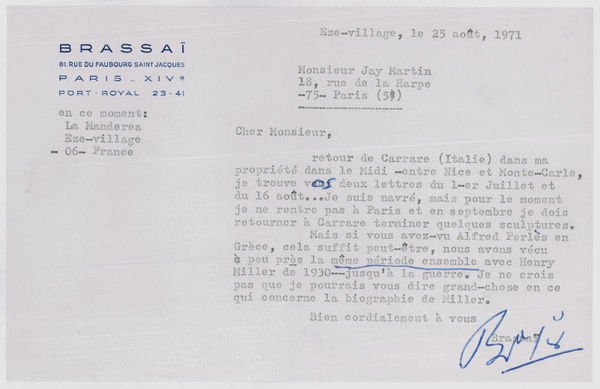 Typed letter signed with annotations in pen.