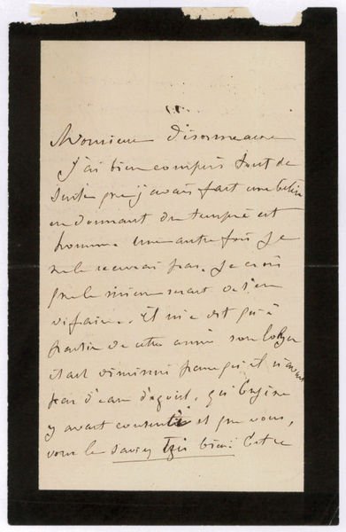 Autograph letter signed ("B. Manet").