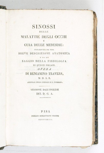 Sinossi delle malattie degli occhi e cura delle medesime: preceduta …
