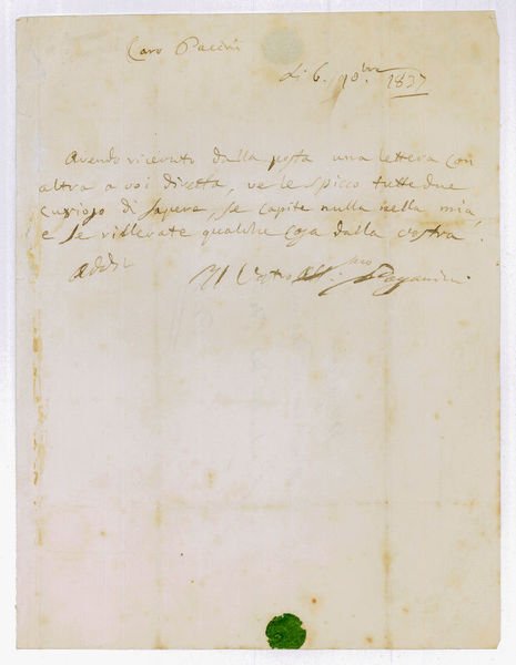 Autograph letter signed ("Paganini").