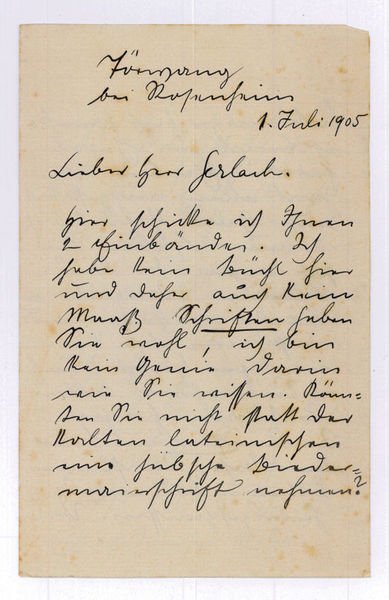 Eigenh. Brief mit U. ("Rud Sieck") und einer ganzseitigen Handzeichnung.