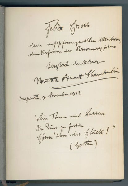 Goethe. Mit eigenh. Widmung und U.