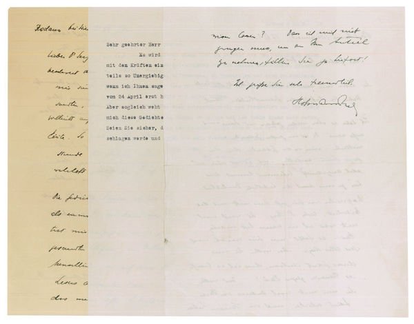 3 (2 autogr. and 1 typed) letters signed ("Hofmannsthal").