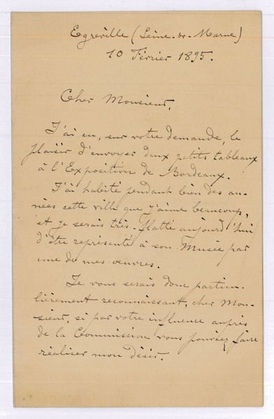 Autograph letter signed.