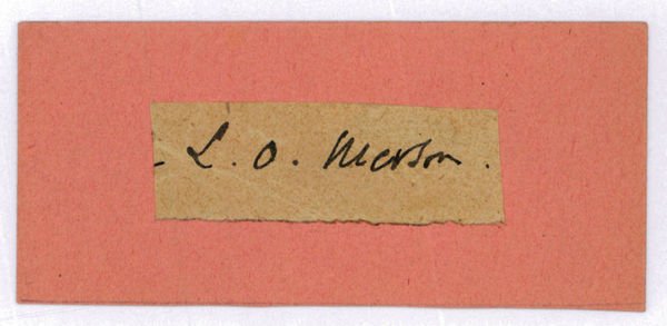 Autograph signature ("L. O. Merson").
