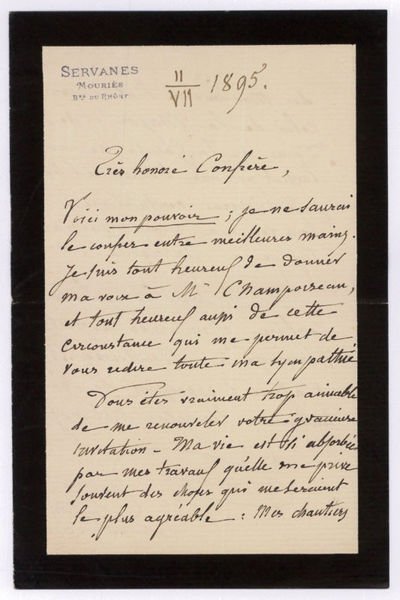 Autograph letter signed.