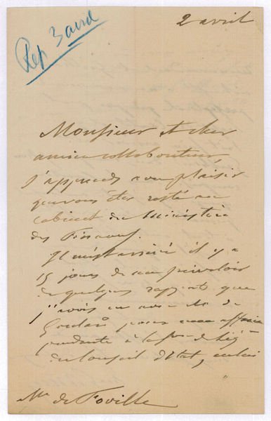 Autograph letter signed.