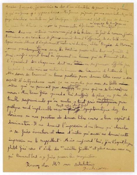 Autograph letter signed ("g. chaissac").
