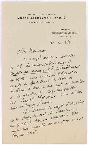 Autograph letter signed.