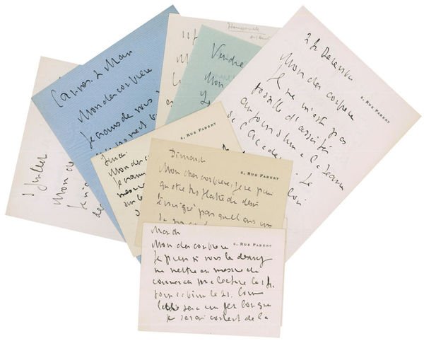 9 autograph letters signed.