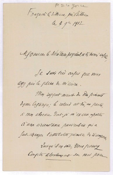 Autograph letter signed.