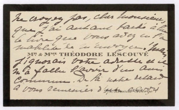Autograph visiting card.